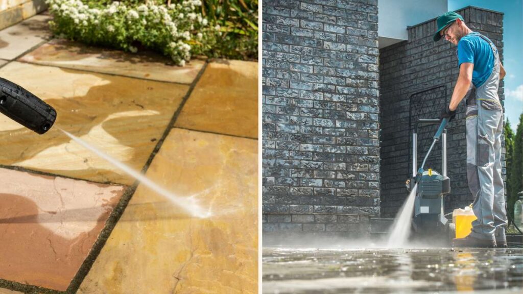 Usuwanie trawy z kostki brukowej